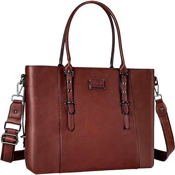 Chic Burgundy Leather Tote Bag - Picture 4 of 7